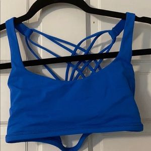blue strappy bra lululemon